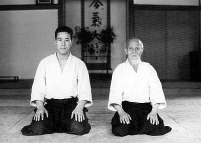 Shimizu Sensei und O-Sensei Ueshiba (1965)